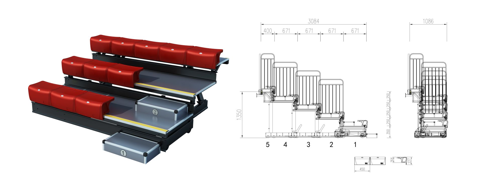 莱恩条凳伸缩看台