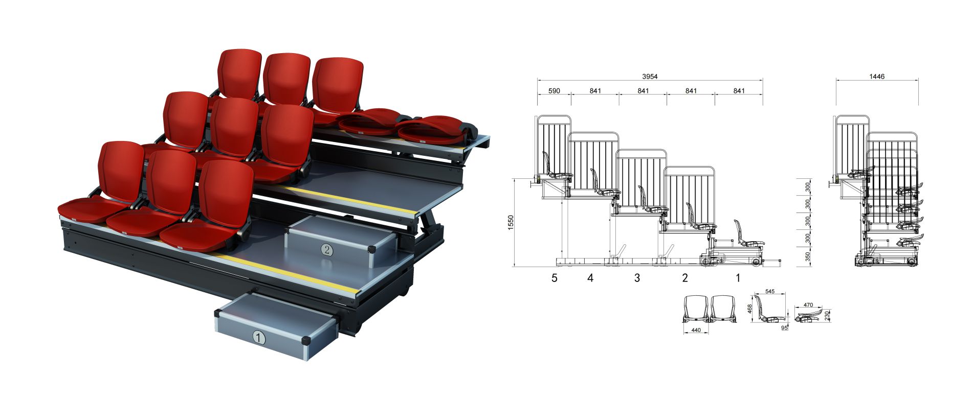 征途前置伸缩看台